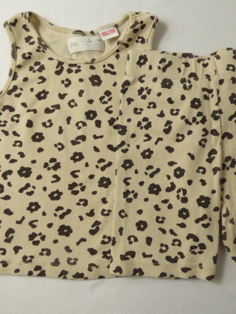 ZARA Cheetah Print Tank & Shorts Set, Size 5 Years